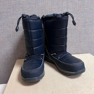 Land's End Youth Insulated Flurry Winter Snow Boots Navy Blue Sz 2M